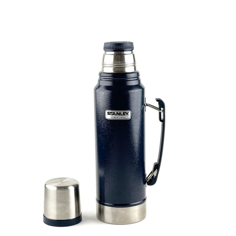 Stanley Heritage Classic Vacuum Bottle(thermos) with Handle 1.1 QT Navy Blue